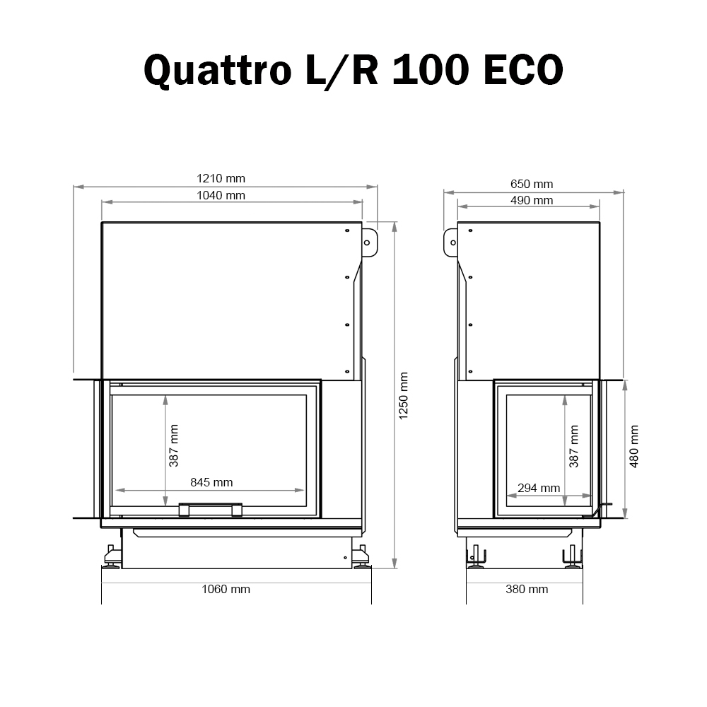 Tehnički crtež A.caminetti Quattro 100 ECO