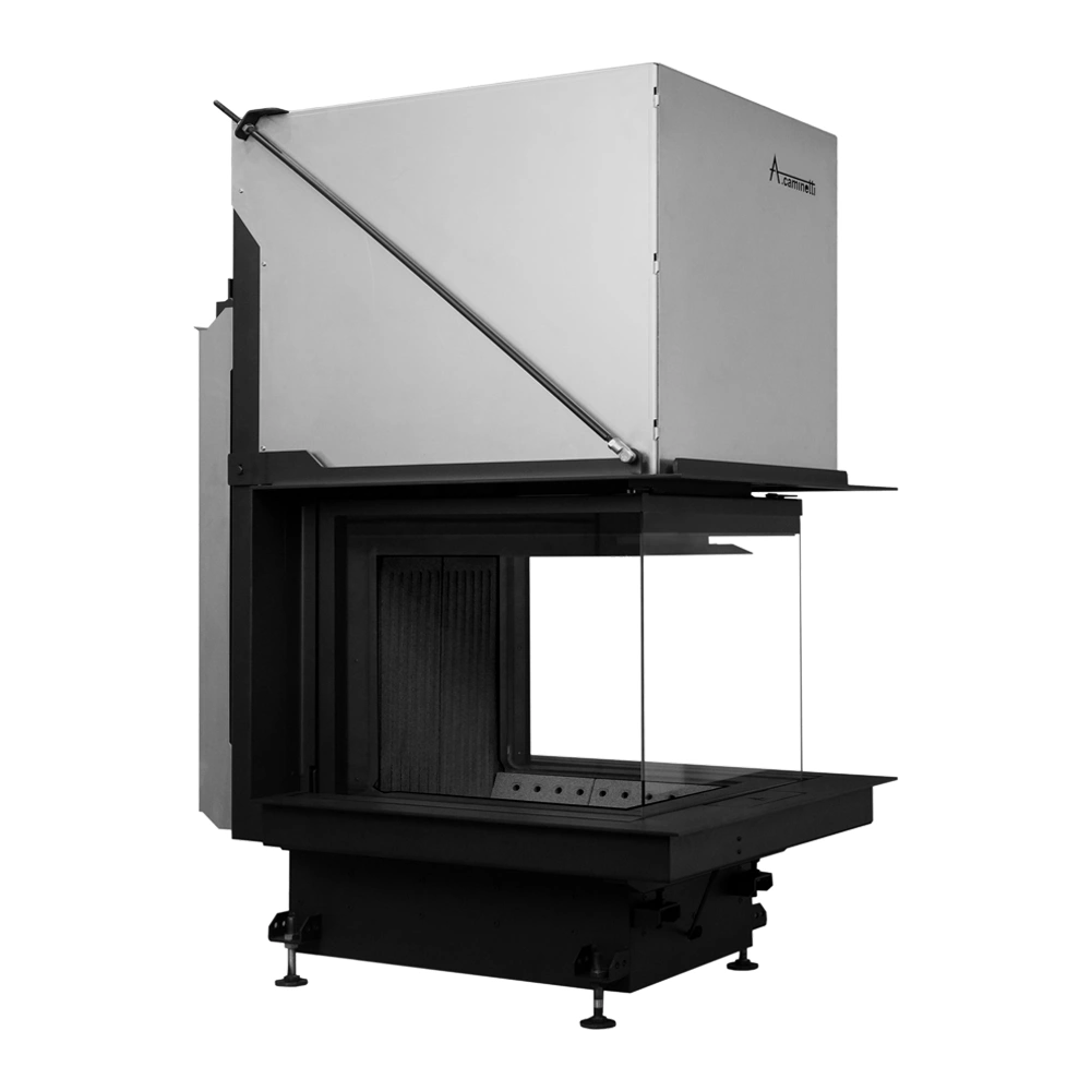 Kamin na drva CRYSTAL 3D Premium - Trostrano staklo sa podizanjem - A. Caminetti