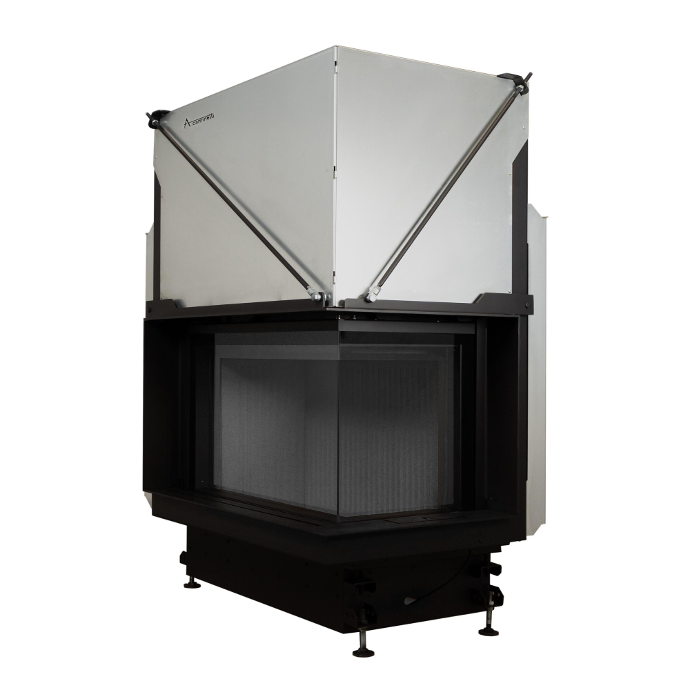 Kamin na drva QUATTRO 70 R Premium - Ugaoni sa sistemom podizanja stakla - A. Caminetti