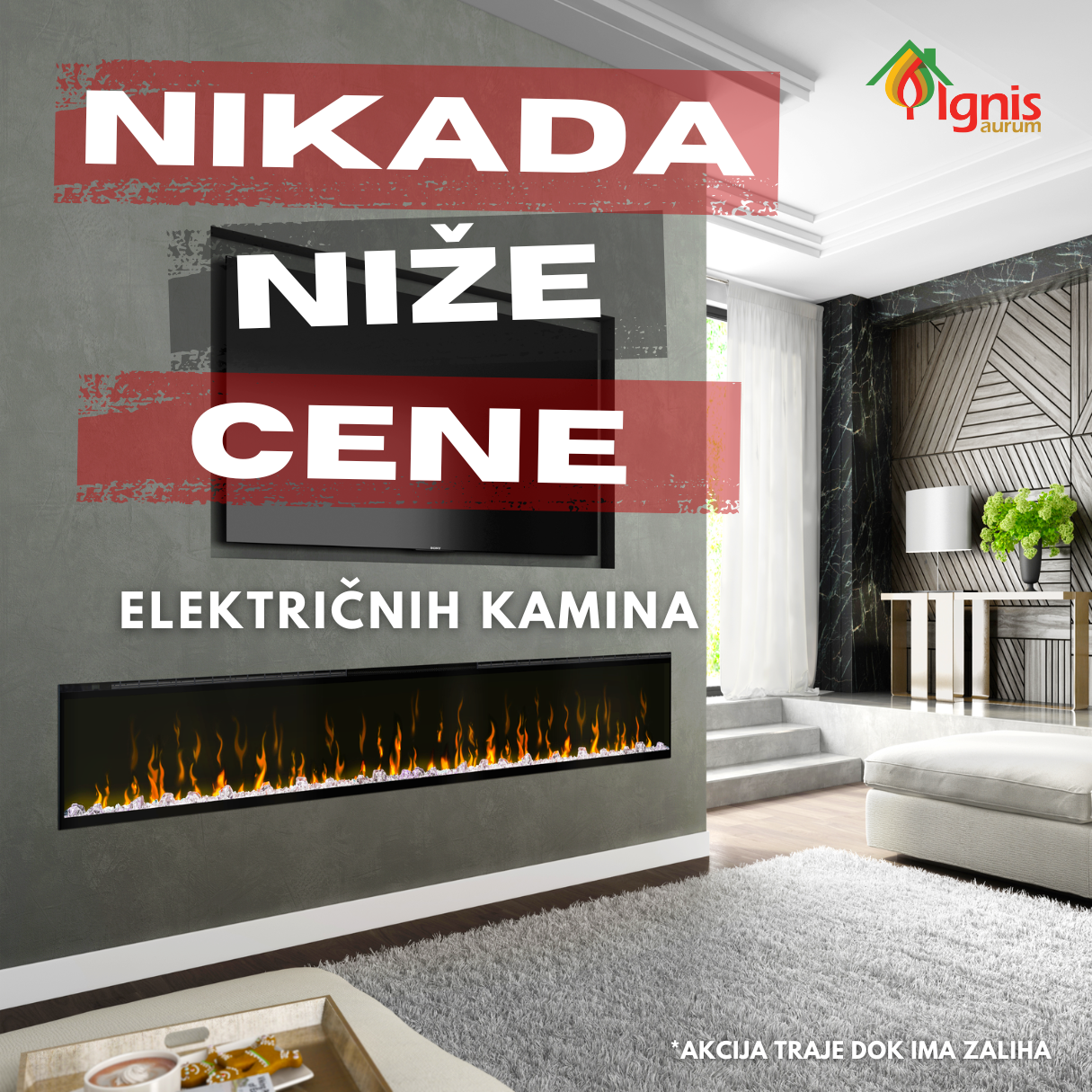 Akcija - Nikada niže cene električnih kamina