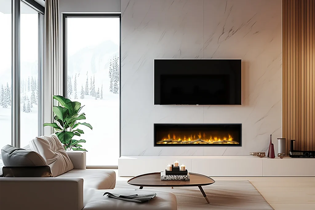 Dimplex serija Ignite Evolve je dostupna u četiri širine – 50, 60, 74 i 100 – tako da lako možete uskladiti dimenziju kamina sa širinom zida ili televizora.