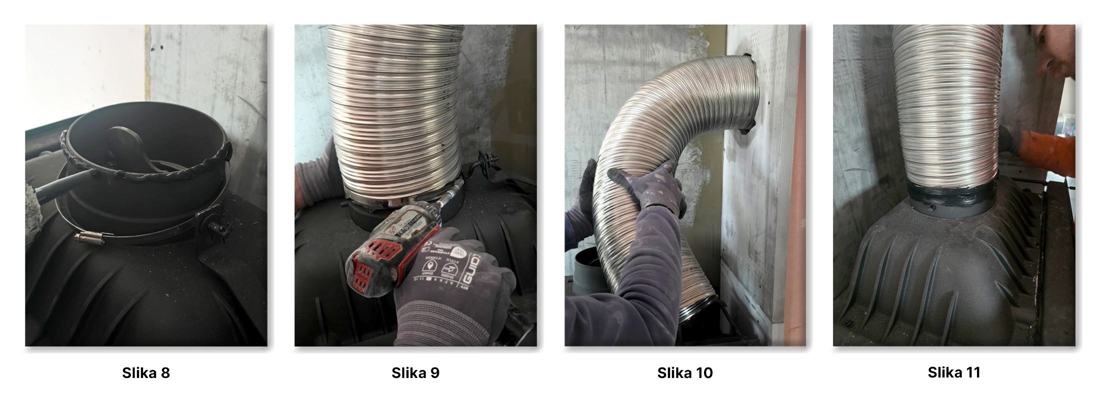 Ugradnja lijevog kutnog kamina Etna u Labinu - koraci 8-11