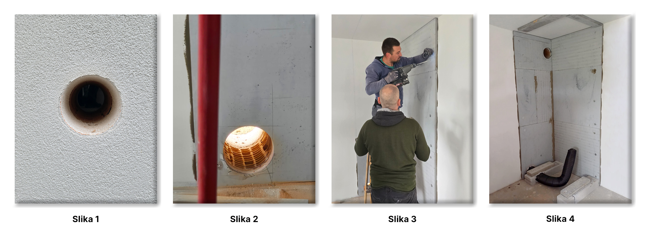 Ugradnja desnog kutnog kamina Quattro 70 u okolici Zaprešića - koraci 1-4