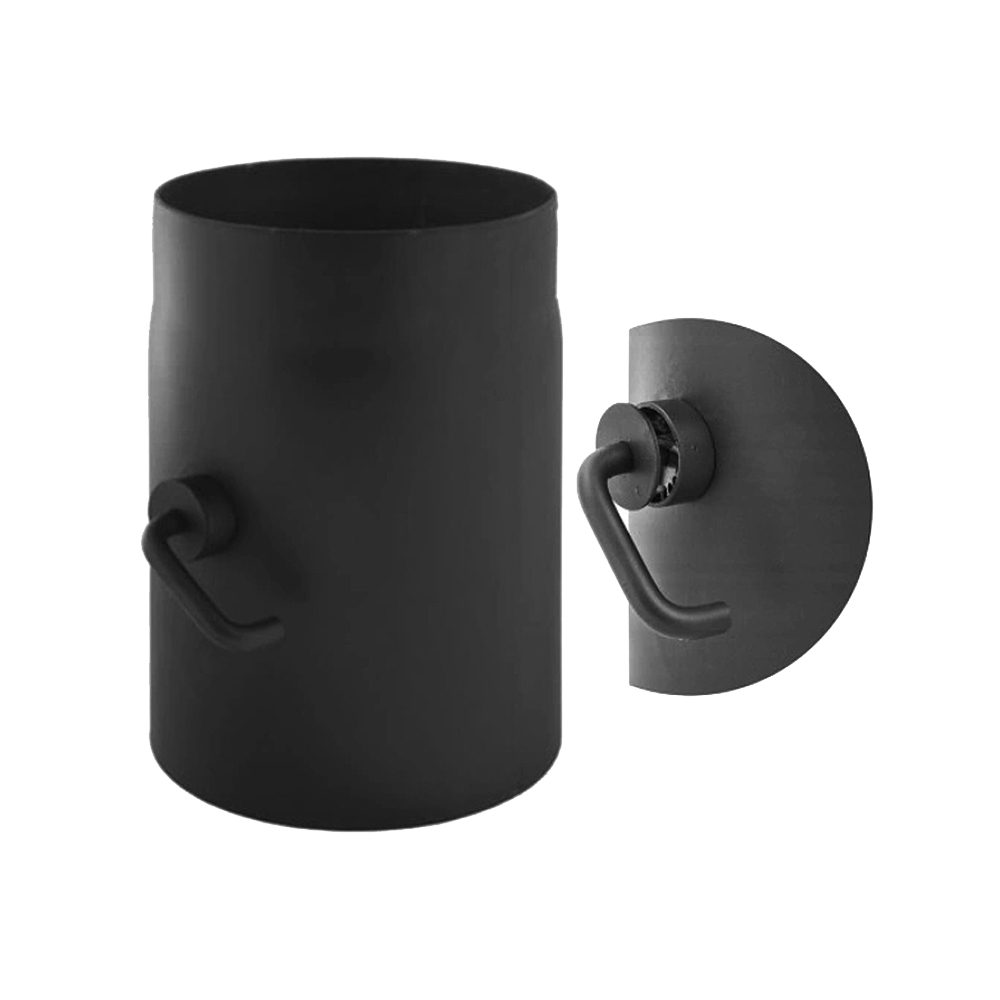 Dimovodna cev s klapnom i blokadom, kratka ručka, čelik 2mm, Darco