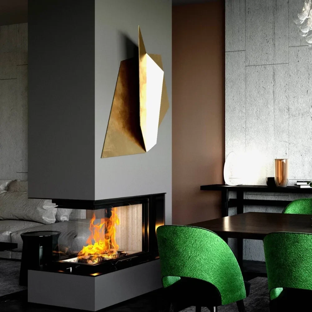 CRYSTAL 3D 50×70 ECO – A.Caminetti | Trostrani U tip kamina s vertikalnim otvaranjem (giljotina) | Komplet za ugradnju