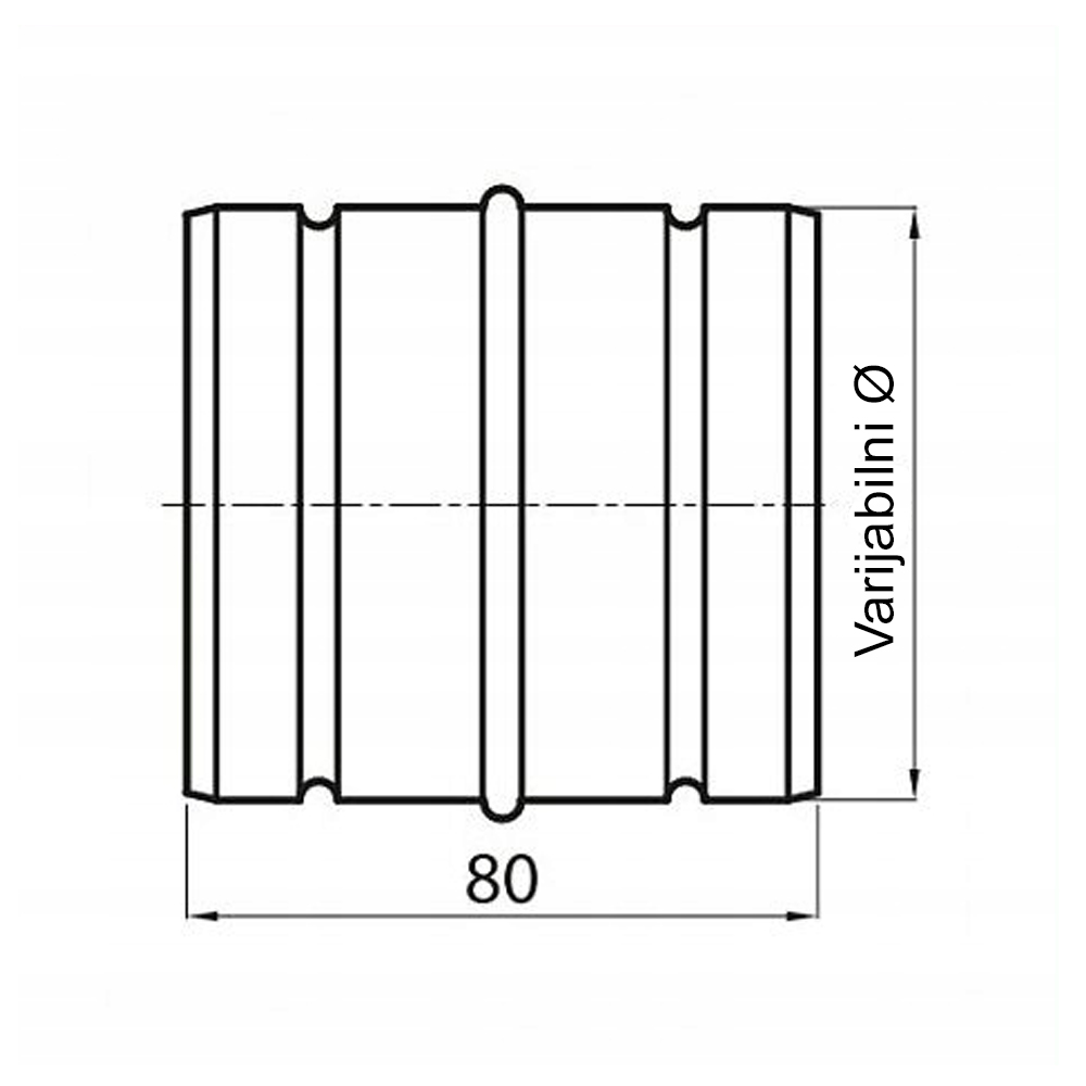 Poveznica za fleksibilne cevi - Darco - Tehnički crtež