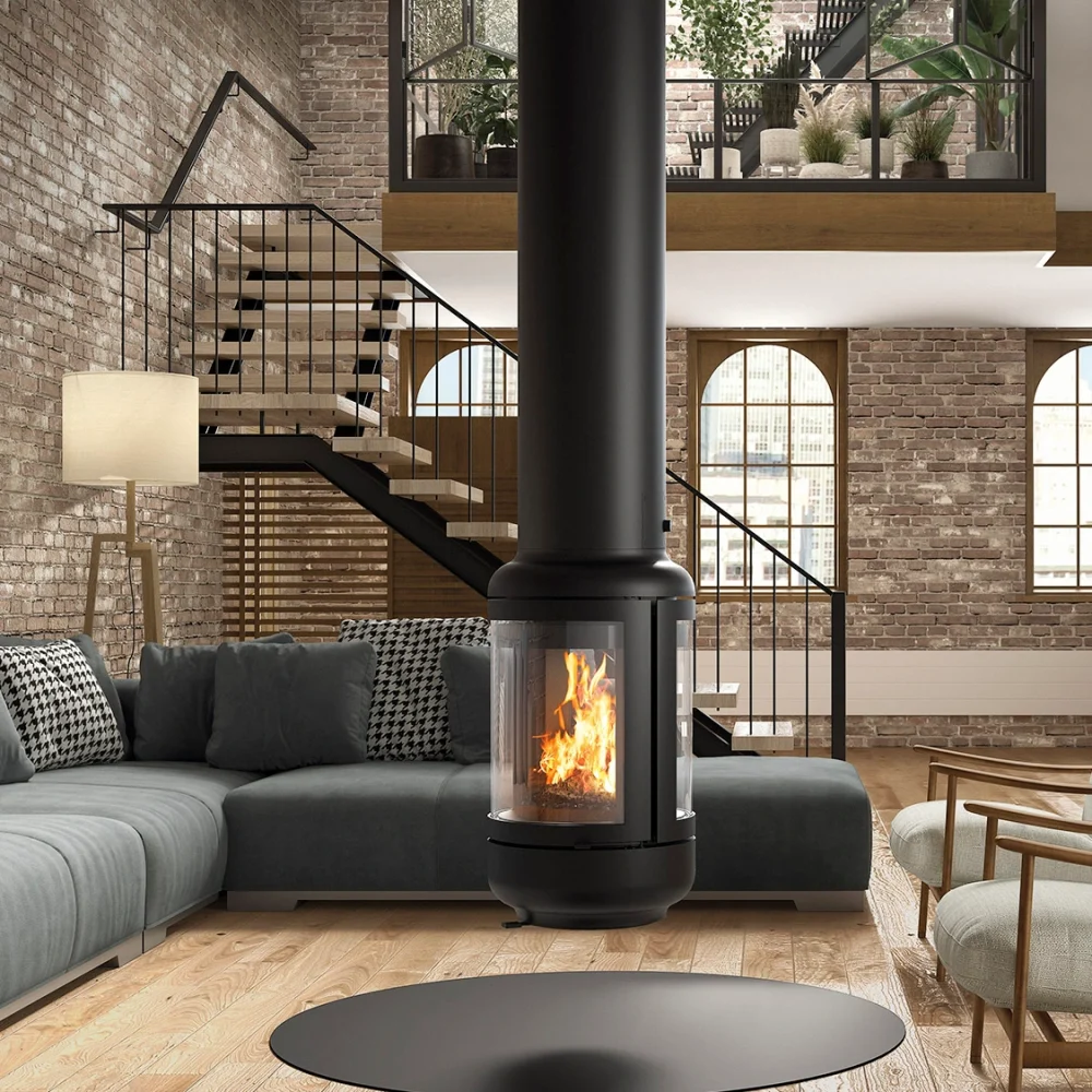 Viseći kamin na drva Vesta Central sa katalizatorom - Rocal