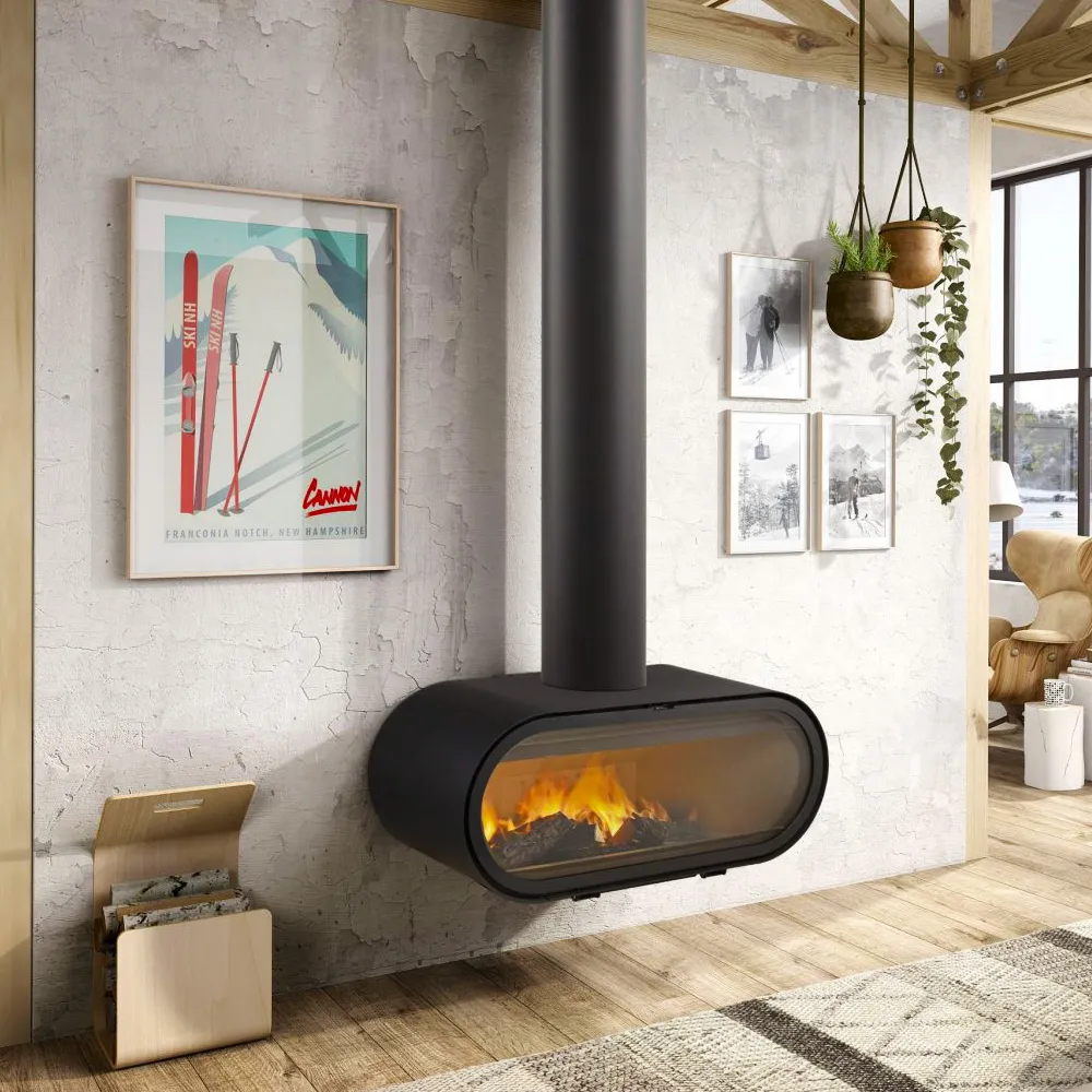 Rocal dizajnerski kamin na drva D-8 sa najboljim pogledom na vatru